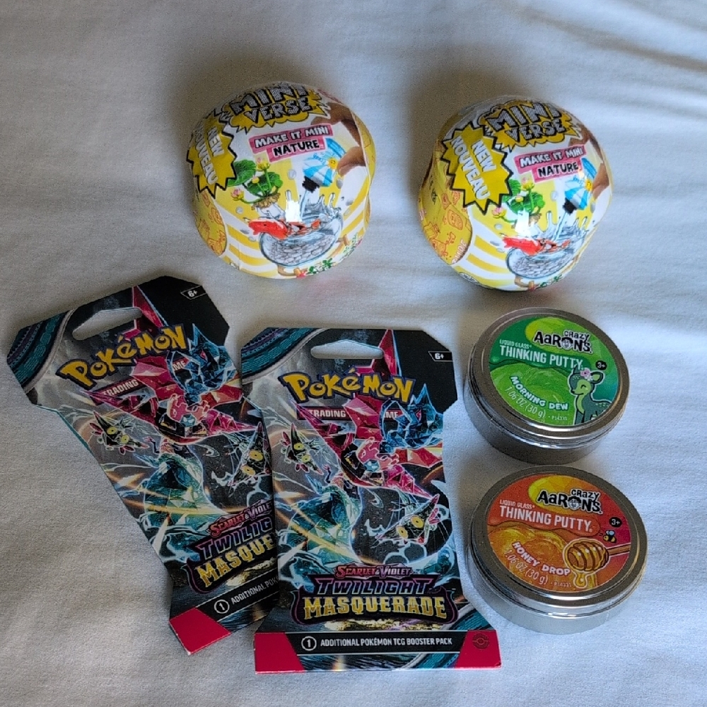 STOCKING STUFFER Pokemon Twilight Masquerade & Thinking Putty & Mini Verse